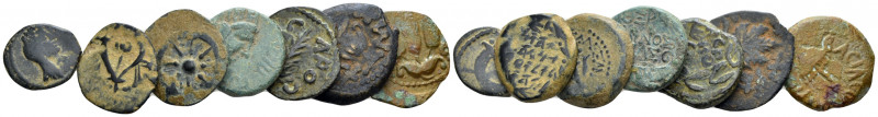 Judaea, Jerusalem Large lot of 7 Bronzes I century, Æ 15.00 mm., 16.48 g.
Large...