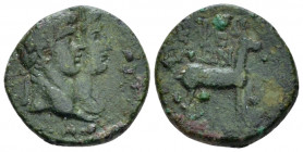 Ionia, Ephesus Claudius, 41-54 Bronze circa 49-50, Æ 18.40 mm., 5.55 g.
Jugate laureate head of Claudius and draped bust of Agrippina II r. Rev. ΕΦΕΣ...