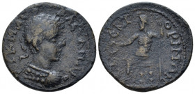 Phrygia, Stectorium Severus Alexander, 222-235 Bronze circa 222-235, Æ 26.00 mm., 7.72 g.
Laureate and cuirassed bust r. Rev. ϹΤƐΚΤΟΡΗΝΩΝ Zeus seated...