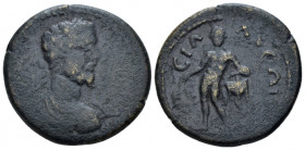Pamphilia, Sillyum Septimius Severus, 193-211 Bronze circa 193-211, Æ 25.20 mm., 7.52 g.
Laureate, draped and cuirassed bust r. Rev. ϹΙΛΛVƐΩΝ Apollo ...