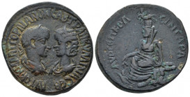 Mesopotamia, Singara Gordian III, 238-244 Bronze circa 238-244, Æ 32.50 mm., 24.43 g.
 Confronted busts of Gordian r., laureate, draped and cuirassed...