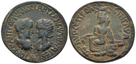 Mesopotamia, Singara Gordian III, 238-244 Bronze circa 238-244, Æ 33.00 mm., 18.80 g.
 Confronted busts of Gordian r., laureate, draped and cuirassed...