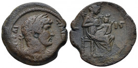 Egypt, Alexandria Hadrian, 117-138 Diobol circa 131-132 (year 16), Æ 24.30 mm., 8.87 g.
Laureate, draped and cuirassed bust r. Rev. Isis, crowned wit...