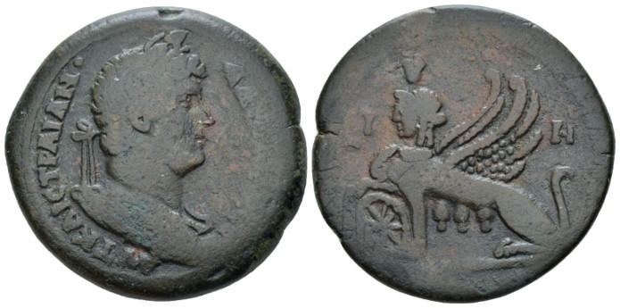 Egypt, Alexandria Hadrian, 117-138 Drachm circa 133-134 (year 18), Æ 34.60 mm., ...