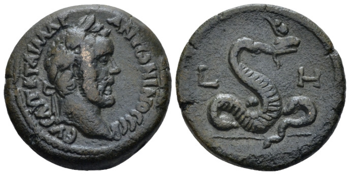 Egypt, Alexandria Antoninus Pius, 138-161 Diobol circa 144-145 (year 8), Æ 22.50...
