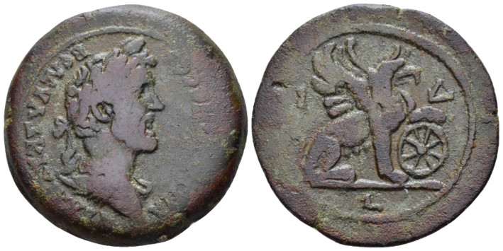 Egypt, Alexandria Antoninus Pius, 138-161 Drachm circa 150-151 (year 14), Æ 35.1...