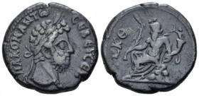 Egypt, Alexandria Commodus, 177-192 Tetradrachm circa 188-189 (year 29), billon 25.50 mm., 13.62 g.
Laureate head r. Rev. Nilus seated l. on rocks, h...