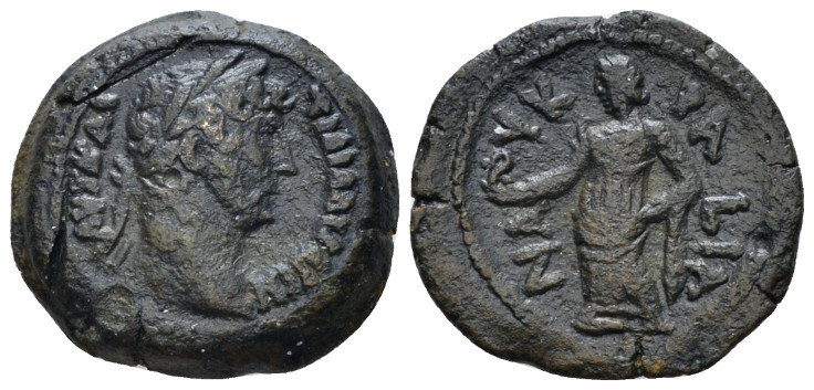 Egypt, Alexandria Hadrian, 117-138 Naucratis. Obol circa 126-127 (year 11), Æ 19...