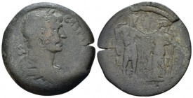 Egypt, Alexandria. Dattari. Trajan, 98-117 Drachm circa 115-116 (year 19), Æ 32.40 mm., 14.41 g.
Laureate, draped and cuirassed bust r. Rev. Ares hol...