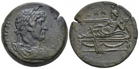Egypt, Alexandria. Dattari. Hadrian, 117-138 Drachm circa 136-137 (year 21), Æ 32.30 mm., 27.36 g.
Laureate, draped and cuirassed bust r. Rev. Tyche ...