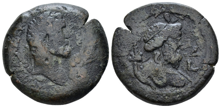 Egypt, Alexandria. Dattari. Antoninus Pius, 138-161 Diobol circa 140-141 (year 4...