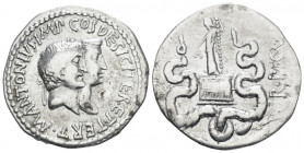 Marcus Antonius and Octavia. Cistophoric tetradrachm circa 39, AR 27.10 mm., 11.84 g.
M·ANTONIVS·IMP ·COS· DESIG·ITER ET·TERT Jugate busts of Marcus ...