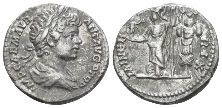 Caracalla, 198-217 Denarius Rome 198, AR 17.00 mm., 3.30 g.
Laureate, draped an...