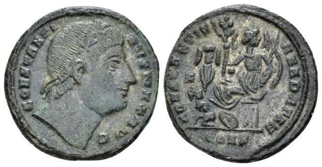 Constantine I, 307-337 Follis Constantinople 328, Æ 20.00 mm., 3.74 g.
Diademed...