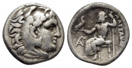 KINGS of MACEDON.Alexander III.(336-323 BC).Lampsakos.Drachm.

Obv : Head of Herakles right, wearing lion skin.

Rev : AΛΕΞΑΝΔΡΟΥ.
Zeus seated left on...
