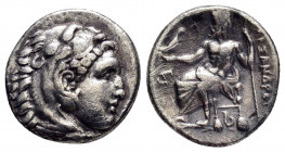 KINGS of MACEDON.Philip III.(323-317 BC).Lampsakos.Drachm.

Obv : Head of Herakles right, wearing lion skin.

Rev : AΛΕΞΑΝΔΡΟΥ.
Zeus seated left on th...