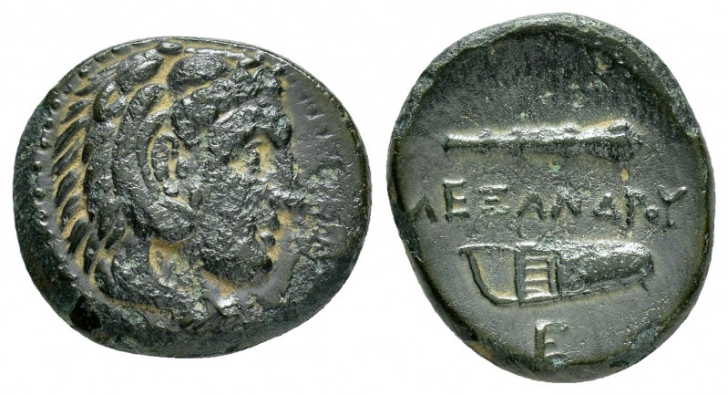 KINGS of MACEDON.Alexander III.(336-323 BC).Uncertain.Ae.

Obv : Head of Herakle...