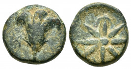 PONTUS.Amisos.(130-100 BC).Ae.

Obv : Rose bud.

Rev : Star between two crescents.
SNG Black Sea 981; HGC 7, 313. 

Condition : Nice green patina.Very...