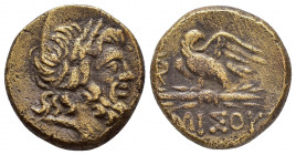 PONTUS.Amisos.Mithradates VI.(Circa 85-65 BC).Civic Issue.Ae.

Obv : Laureate head of Zeus right.

Rev : AMIΣOY.
Eagle standing left on thunderbolt, w...