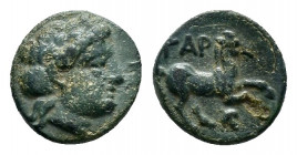 TROAS.Gargara.(Circa late 3rd - early 2nd century BC).Ae.

Obv : Laureate head of Apollo right.

Rev : ΓAP.
Horse prancing right, grape below.
SNG Aul...