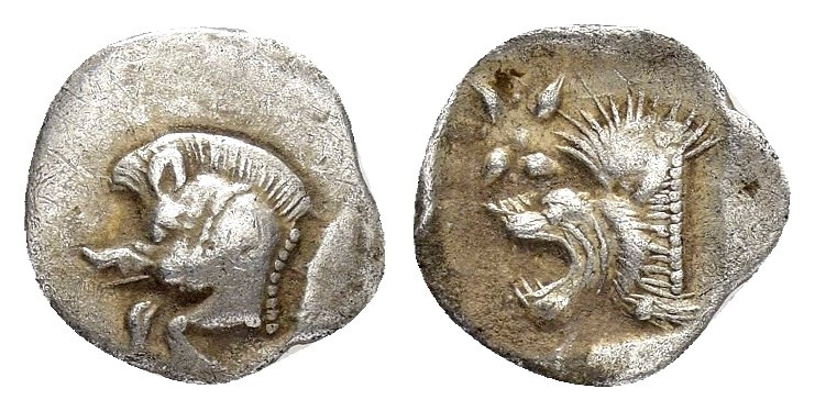 MYSIA.Kyzikos.(Circa 5th century BC).Obol.

Obv : Forepart of boar left; tunny t...