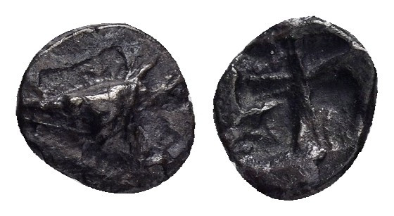 MYSIA.Kyzikos.(Circa 600-550 BC).Obol.

Obv : Head of tunny fish to left.

Rev :...