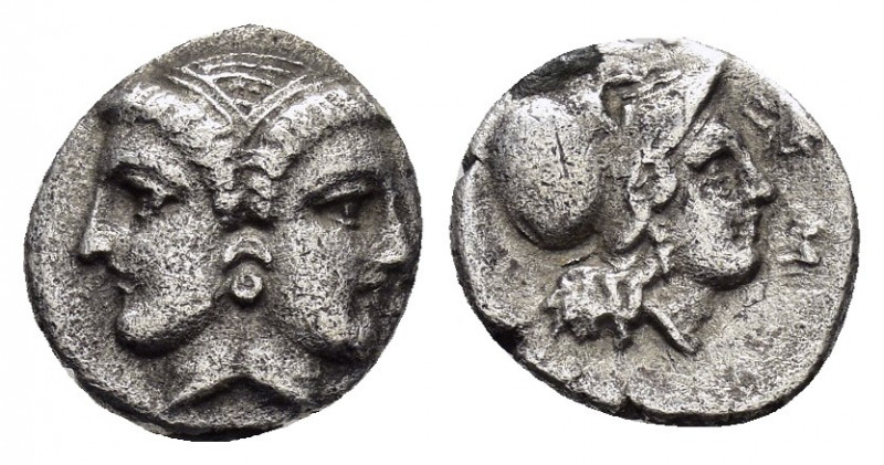 MYSIA.Lampsakos.(Circa 500-450 BC).Obol.

Obv : Janiform female head.

Rev : ΛAM...