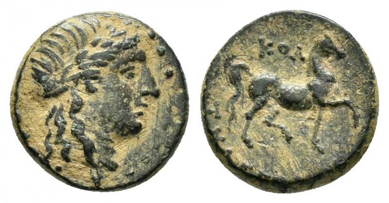 IONIA.Kolophon.(Circa 320-294 BC).Ae.

Obv : Laureate head of Apollo right.

Rev...