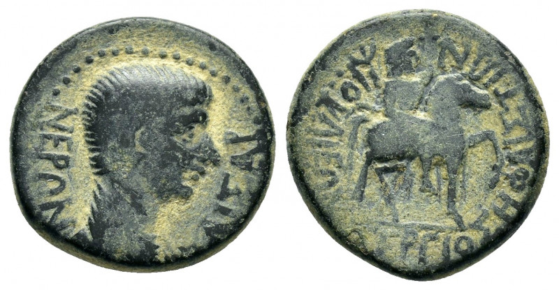 PHRYGIA.Iulia.Nero.(54-68).Ae.

Obv : ΝΕΡΩΝ ΚΑΙΣΑΡ.
Draped bust of Nero, right.
...