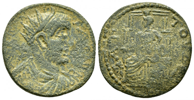 CARIA.Attuda.Gallienus.(253-268).Ae.

Obv : AV KAI ΠO ΓAΛΛIHNOC.
Radiate, draped...