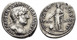 HADRIAN.(117-138).Rome.Denarius. 

Obv : IMP CAESAR TRAIAN HADRIANVS AVG.
Laureate, draped and cuirassed bust right.

Rev : P M TR P COS III PRO - AVG...