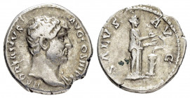 HADRIAN.(117-138).Rome.Denarius. 

Obv : HADRIANVS AVG COS III P P.
Bare head right.

Rev : SALVS AVG.
Salus standing right, feeding serpent rising fr...
