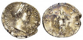 HADRIAN.(117-138). Denarius.

Obv : HADRIANVS AVGVSTVS.
Laureate bust right, with slight drapery.

Rev : COS III.
Spes advancing left, holding flower ...