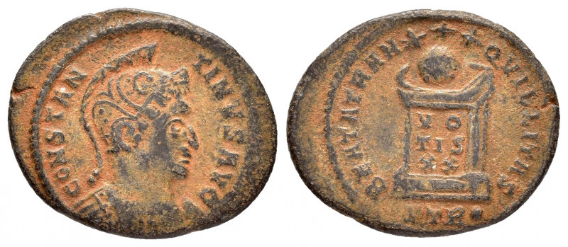 CONSTANTINE I.(307-337).Treveri.Follis. 

Obv : CONSTANTINVS AVG.
Helmeted and c...