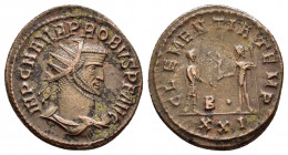 PROBUS.(276-282).Antioch.Antoninianus.

Obv : IMP C M AVR PROBVS P F AVG.
Radiate draped and cuirassed bust of Probus to right.

Rev : CLEMENTIA TEMP ...