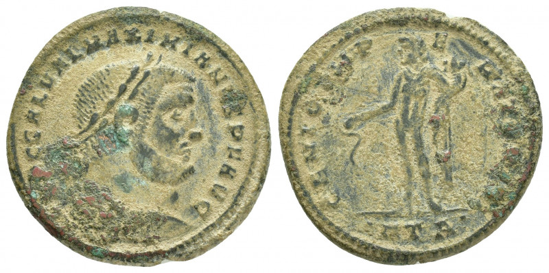 MAXIMINUS II.(310-313).Follis. 

Obv : MP C GAL VAL MAXIMINVS P F AVG.
Laureate ...