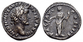 ANTONINUS PIUS.(138-161).Rome.Denarius. 

Obv : ANTONINVS AVG PIVS P P TR P XXIII.
Laureate head right.

Rev : PACI AVG COS IIII.
Pax standing left wi...
