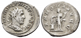 PHILIP I.(247-249).Rome.Antoninianus.

Obv : IMP M IVL PHILIPPVS AVG.
Radiate, draped, cuirassed, bust right.

Rev : ANNONA AVGG.
Annona, draped, stan...