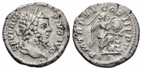 SEPTIMIUS SEVERUS.(193-211).Rome.Denarius.

Obv : SEVERVS PIVS AVG.
Laureate bust right.

Rev : P M TR P XV COS III P P.
Victory, winged, naked to wai...