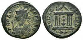 PROBUS.(276-282).Rome.Antoninianus. 

Obv : PROBVS P F AVG.
Radiate and mantled bust left, holding eagle-tipped sceptre.

Rev : ROMAE AETER / R Δ.
Hex...