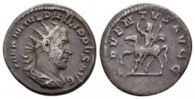 PHILIP I THE ARAB.(244–249).Rome.Antoninianus. 

Obv : IMP M IVL PHILIPPVS AVG.
Radiate, draped and cuirassed bust right.

Rev : DVENTVS AVGG.
Emperor...