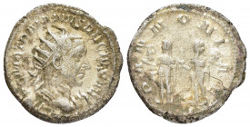 TRAJANUS DECIUS.(249-251).Rome.Antoninianus. 

Obv : IMP C M Q TRAIANVS DECIVS AVG.
 Laureate draped cuirassed bust right.

Rev : PANNONIAE.
The two P...
