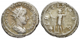 GORDIAN III.(238-244).Rome.Antoninianus.

Obv : IMP CAES M ANT GORDIANVS AVG.
Radiate draped cuirassed bust right.

Rev : VIRTVS AVGG.
Virtus, helmete...