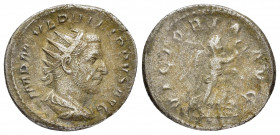 PHILIP I.(244-249).Rome.Antoninianus.

Obv : IMP M IVL PHILIPPVS AVG.
Radiate draped cuirassed bust right.

Rev : VICTORIA AVG.
Victory, winged, drape...