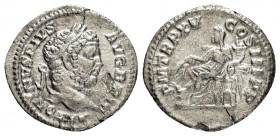 CARACALLA.(198-217).Rome.Denarius.

Obv : ANTONINVS PIVS AVG BRIT.
Laureate head, right.

Rev : P M TR P XV COS III P P.
Annona, draped, seated left, ...