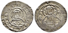 MANUEL II PALAEOLOGUS.(1391-1425).Constantinople.Stavraton.

Obv : IC XC.
Nimbate bust of Christ Pantokrator facing, raising right hand in benedict...
