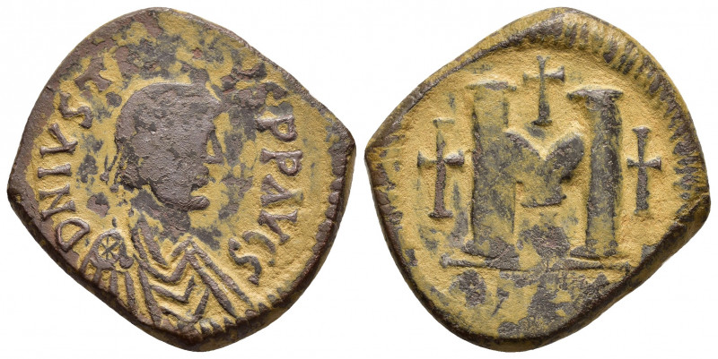 JUSTIN I.(518-527).Antioch.Follis.

Obv : DN IVSTINVS PP AVGS.
Diademed, draped ...