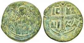 MICHAEL IV .(1034-1041).Anonymous Class C.Constantinople.Follis.

Obv : EMMA NOVHL IC-XC.
Christ, with nimbate cross behind head, three-quarter length...
