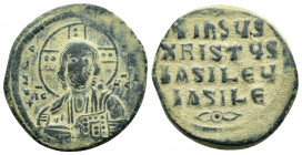 BASIL II & CONSTANTINE VIII.(976-1025).Class 2 Anonymous Issue.Constantinople.Follis.

Obv : EMMANOVHL IC XC.
Facing bust of Christ Pantokrator.

Rev ...