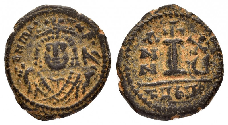 MAURICE TIBERIUS.(582-602).Antioch.Decanummium. 

Obv : DN MAV CN P AV.
Crowned ...